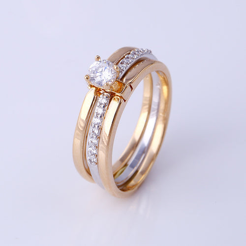 Xuping Fashion Ring For Women Wedding Multicolor Gold Plated Synthetic CZ American Style Top Quality Jewelery Gift S22-11901