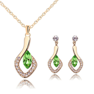 New Fashion Party jewelery sets for women Silver color small crystal Rhinestone necklace pendant earring Jewelry sets of african