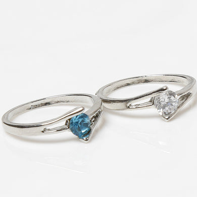 2016 New Fashion Charming Jewelery Accessories Korean Style Geometric Shaped Alloy Man's Ring Color White Blue RING-0256