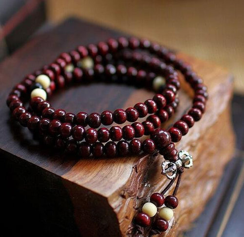 Fashion Bracelets Natural 6mm Rosewood Beads 108 Buddha Bracelets Men Women Long Bangle Religion Gift Wholesale Tibet Jewelery
